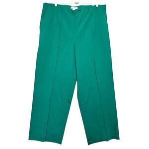 Liz Claiborne Women's High Rise Pull-on Stretch Wide Leg Green Pants Size 1X NWT